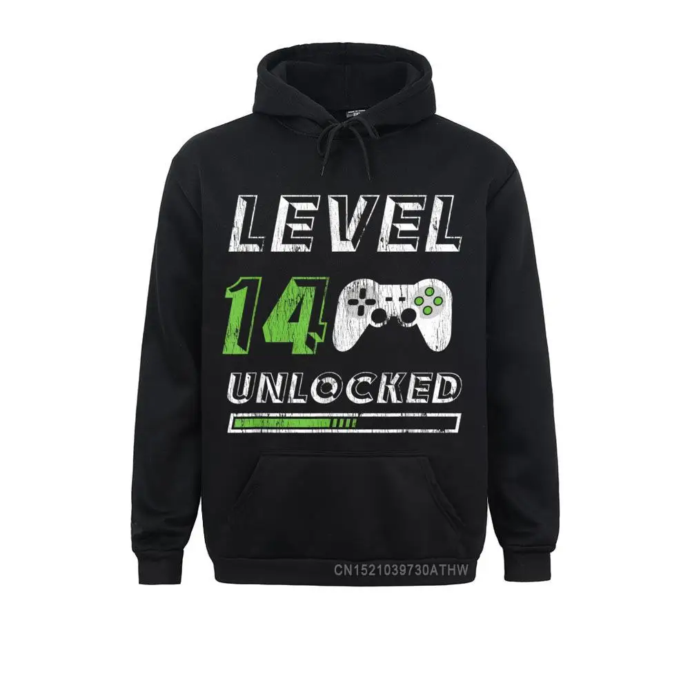 

Level 14 Unlocked 14 Year Old Gamer Funny Birthday Men Sweatshirts Women Design Labor Day Hoodies Company Sportswears