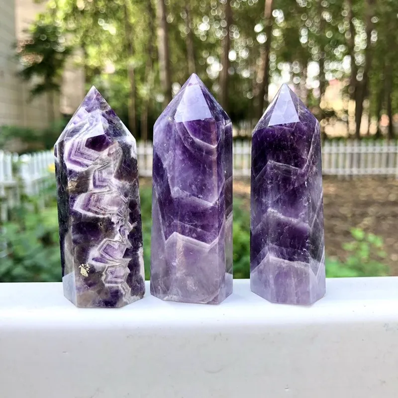 

Dream amethyst crystal wand point natural stones minerales gemstones healing reiki feng shui decoration