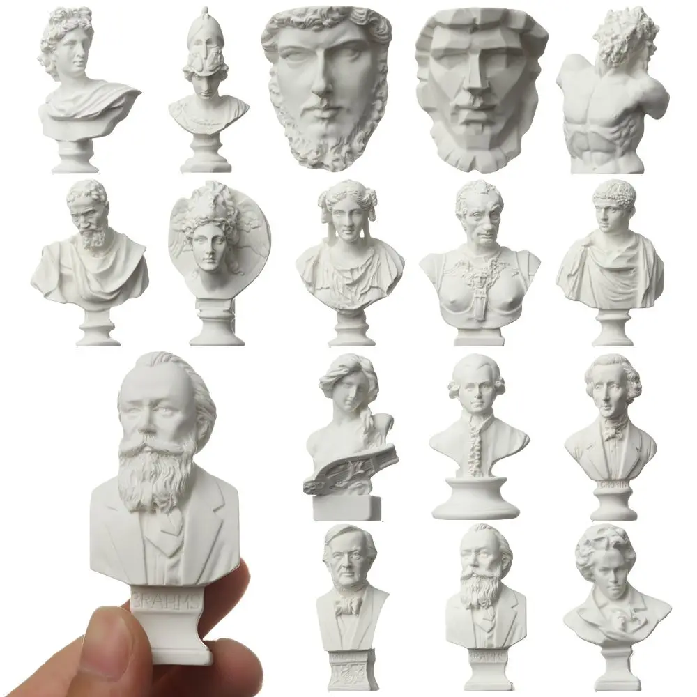 Mini Figurine Celebrities Home Decor Drawing Practice Plaster Statue Famous Sculpture Gypsum Bust Portraits Greek Mythology