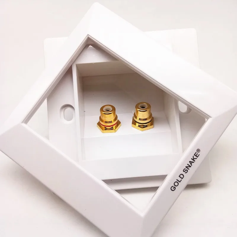 ثعبان RCA لوحة جبل الهيكل موصل مقبس صندوق ، اتجاهين الصوت الأبيض أنثى المقبس ، محطة صندوق الأحمر والأسود الألوان المتاحة 86