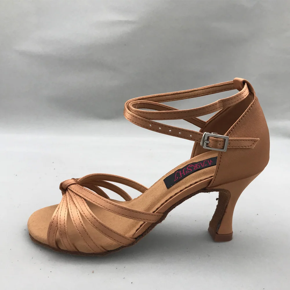 Latin Dance Shoes For women Salsa shoes pratice shoes comfortable shoes MS6257BR 7.5cm heel High heel low heel