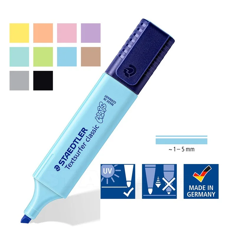 1 قطعة STAEDTLER 364C الباستيل قلم تحديد 1-5 مللي متر خط اللون ماركر بطانة تسليط الضوء على أقلام ل ورقة الفاكس الرسم المدرسة F112