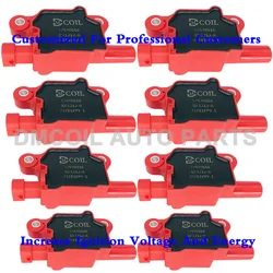 8 PCS RED IGNITION COIL FOR GMC CADILLAC CTS ESCALADE CHEVROLET AVALANCHE CAMARO CORVETTE SILVERADO TRAILBLAZER 12570616