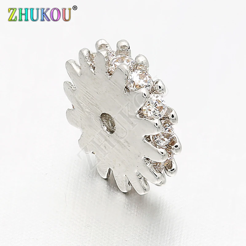 8mm Supplies for Cubic Zirconia Spacer Stopper Beads for DIY Jewelry Findings Making, Hole:1mm, Model: VZ130