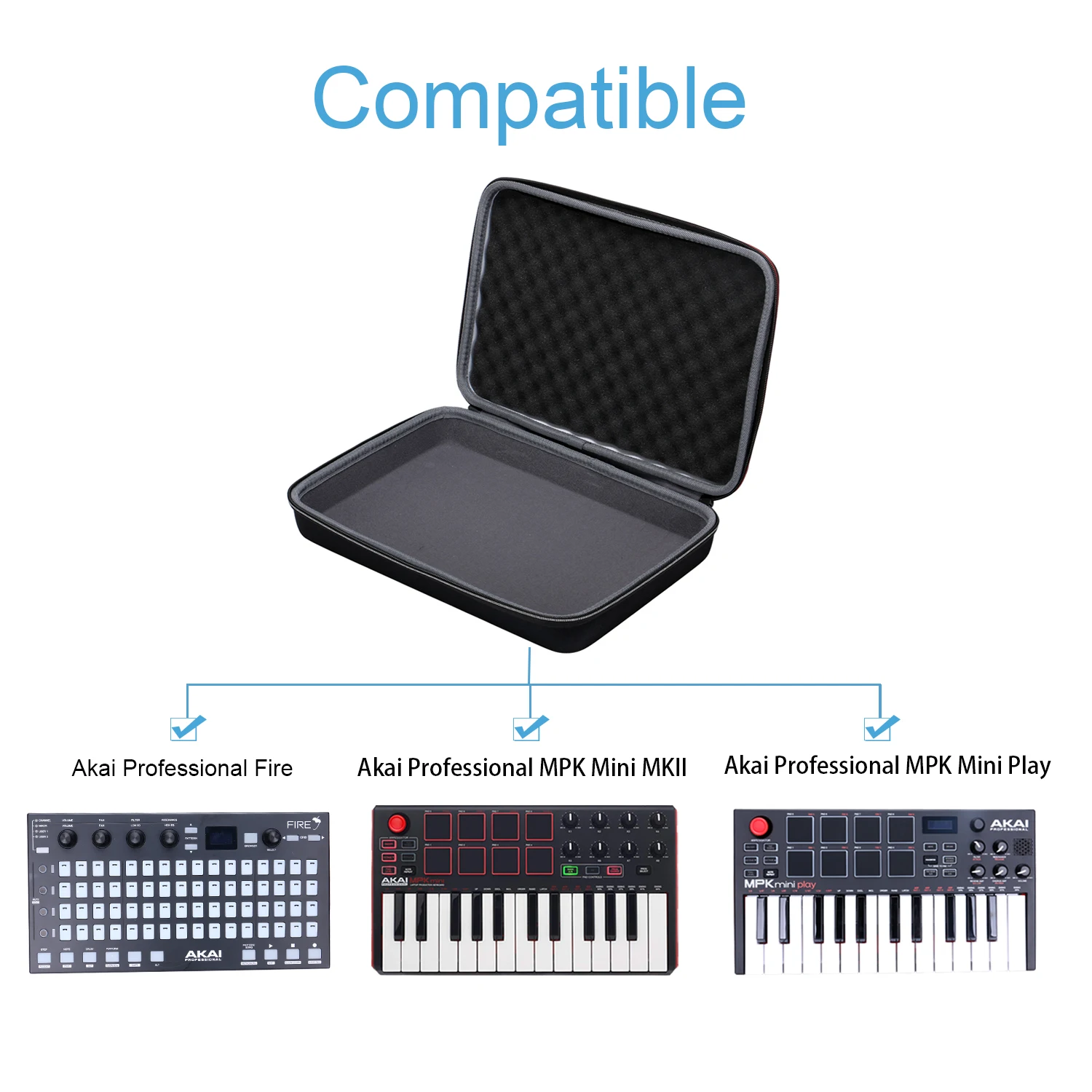 XANAD Waterproof EVA Hard Case for Akai Professional MPK Mini MKII