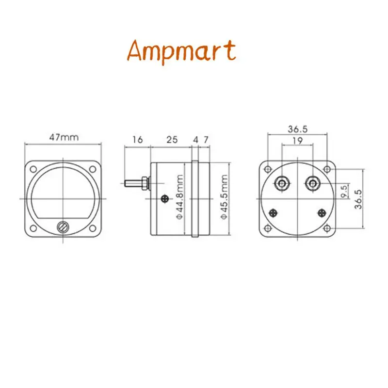 Ampmart 1 Stück SO45 Panel Meter DC 100MV Schwarz für 300B 2A3 845 Röhrenverstärker – Detail 1