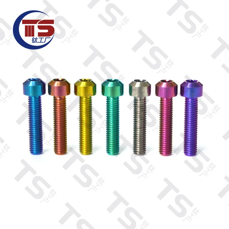 

TS 1Pcs Titanium Bolt M8X35/40/45/50mm Inner Torx Head Screw for Bicycle Motorcycle