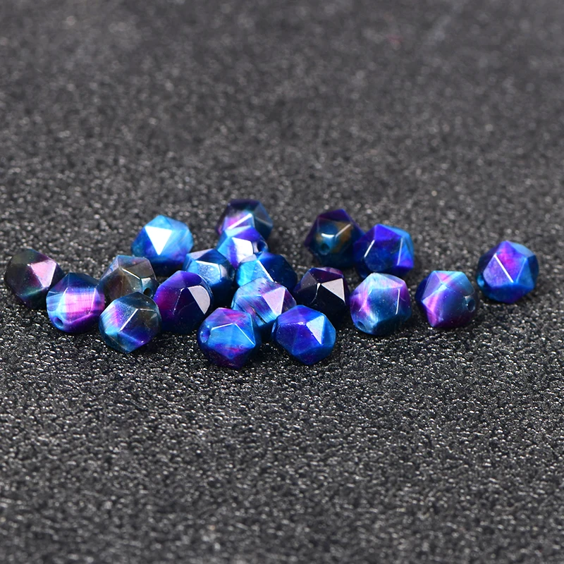 5A Natural Blue Tiger Eye Quartz Crystal Single Bead DIY Beads Jewelry Making
