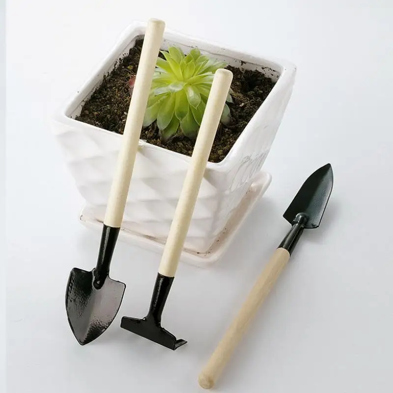 Stainless Steel Home Gardening Tool Set Balcony Home-grown Mini Digging Suits Three-piece Shovel Rake Garden Tools Combination