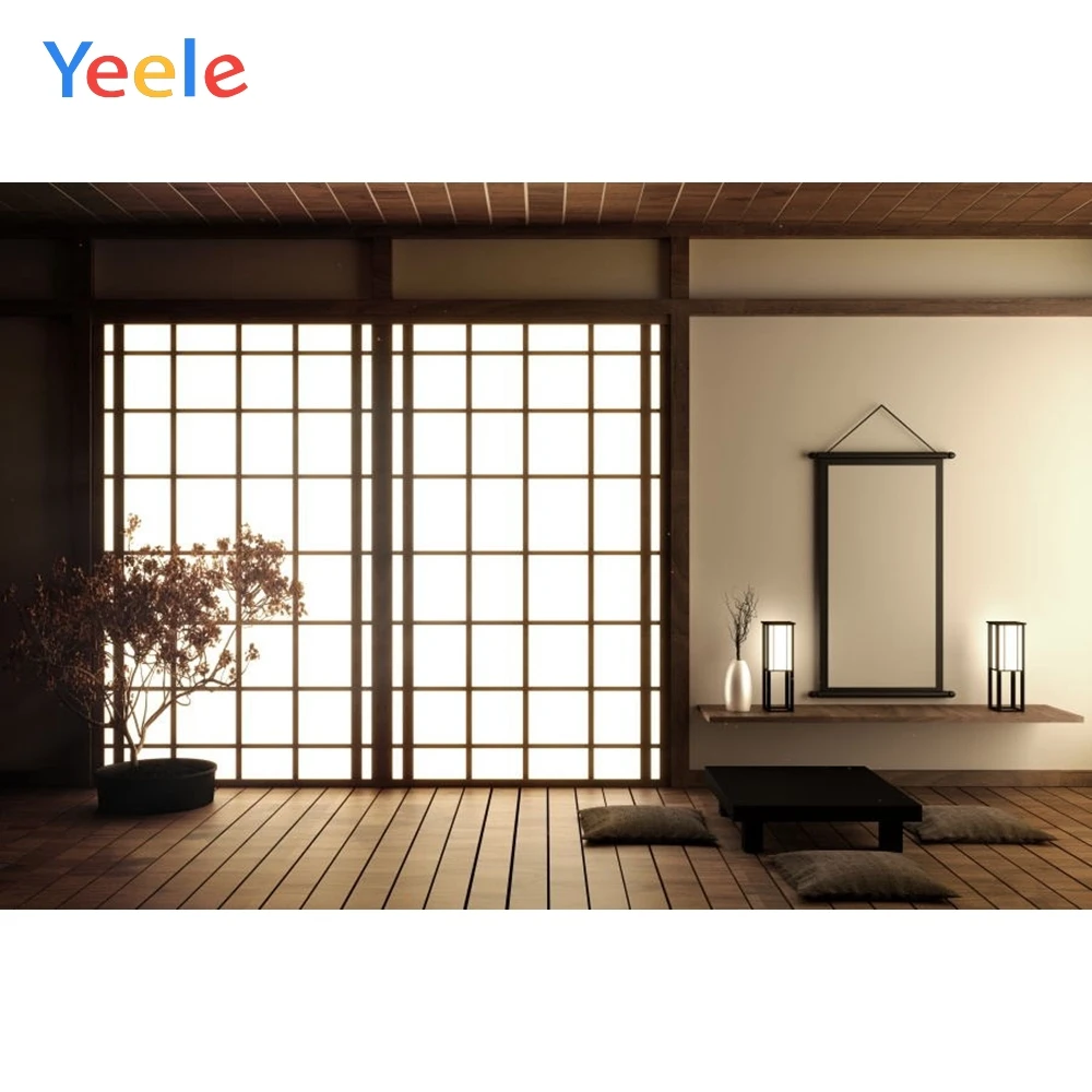 

Japan Element Living Room Interior Window Tea Table Baby Portrait Vinyl Photography Backdrops Background For Photo Studio Shoot