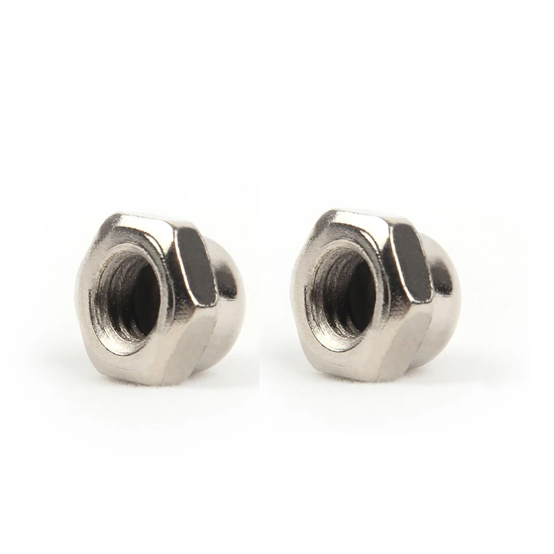 Tuercas de tapa hexagonal M3 ~ M12, Tuercas de tapa hexagonal de bellota, acero al carbono ni-plateado/Negro, cubierta de cúpula chapada en Zinc, Tuercas de bellota