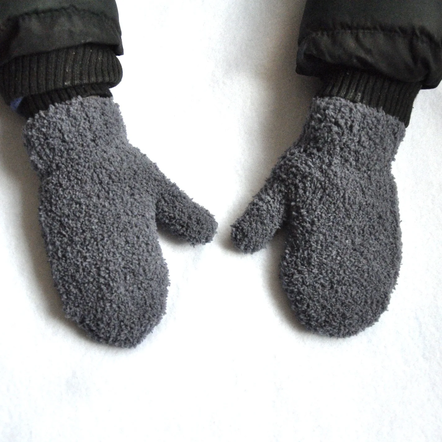 Gants d\'hiver pour enfants, chauds et froids, tricotés, Semi-peluche, Plus molletonnés, roses
