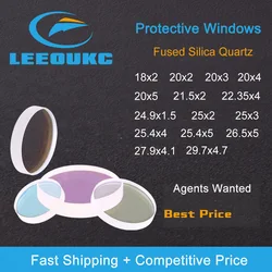 LEEOUKC-ventanas protectoras láser, serie d20-d29, sílice fundida de cuarzo para láser de fibra, 1064nm, Raytools WSX