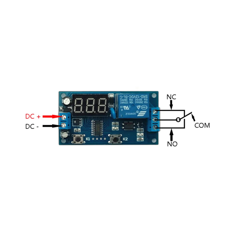 Taidacent 12vdc SPDT Relay Single Pole Double Throw Cycle Relay Module Timer Brush Screen Control AC DC Time Delay Relay Switch