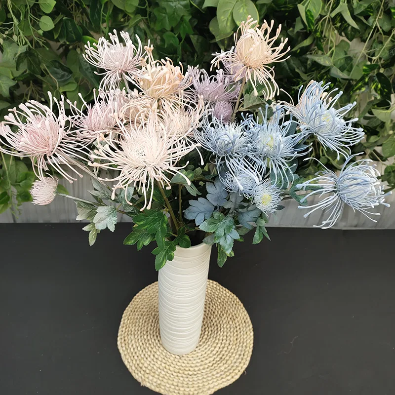 

Artificial Flower Mori-Style Color Pincushion Chrysanthemum Home Living Room Hotel Party Wedding Photography Decoration