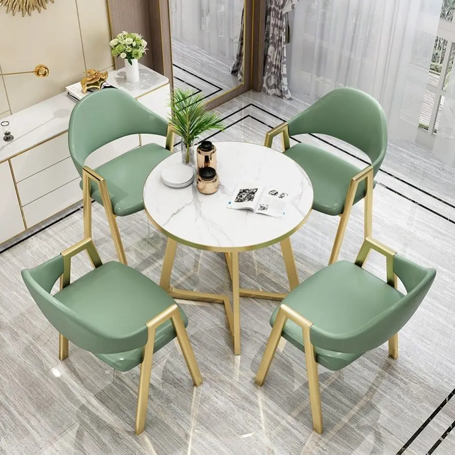 Nordic Coffe Table and Chairs Set  for Restaurant Office Reception Cafe Table Balcony Living Room Furniture Dinette Table Set