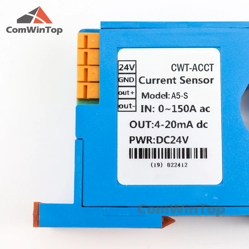 AC 0-400A Input 4-20mA/RS485 output Din type Current Transmitter Closed Loop Perforated Ampere Signal Transducer
