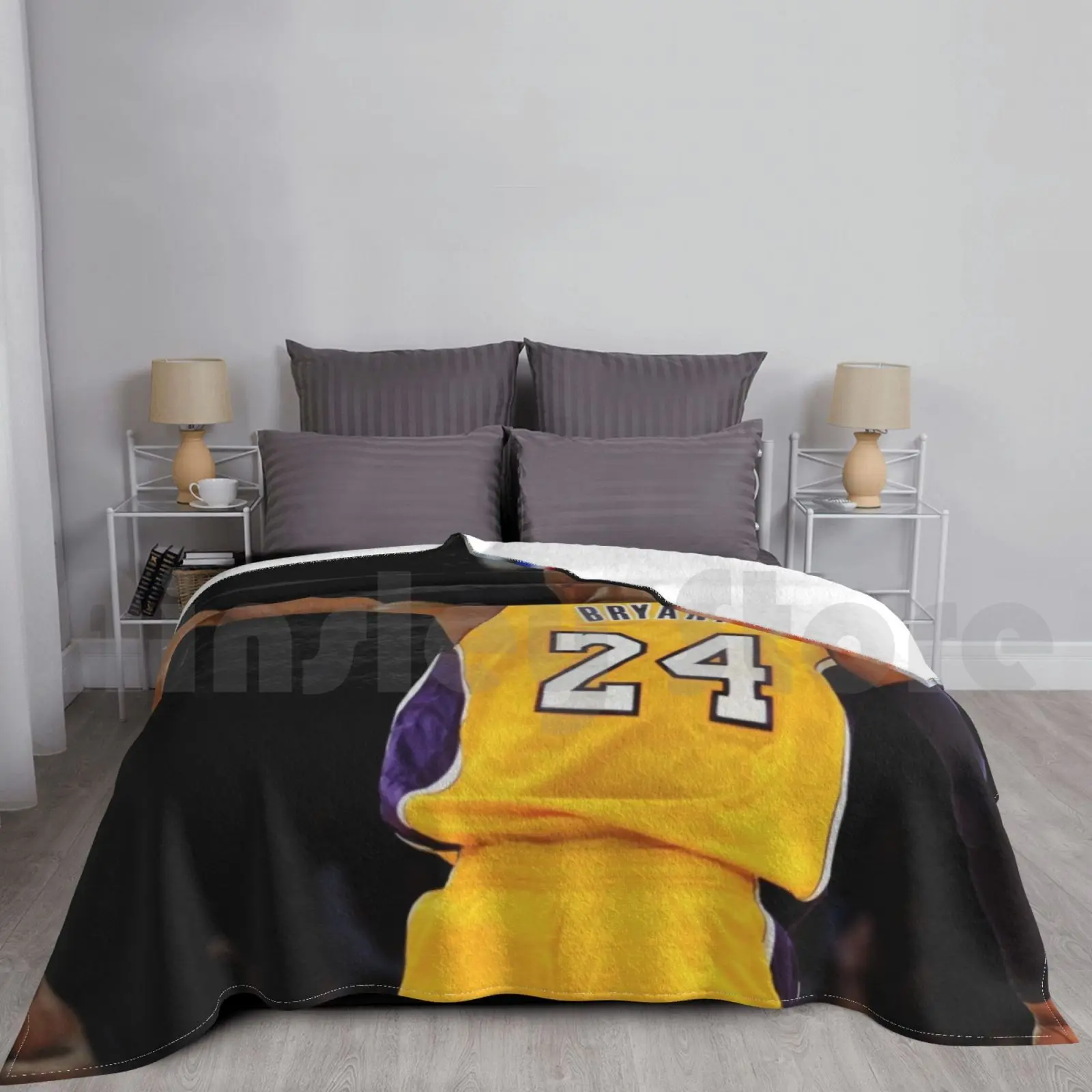Three Points Bryan Blanket Fashion Custom Sports Basketball Rip Mamba Legend Black Shoes