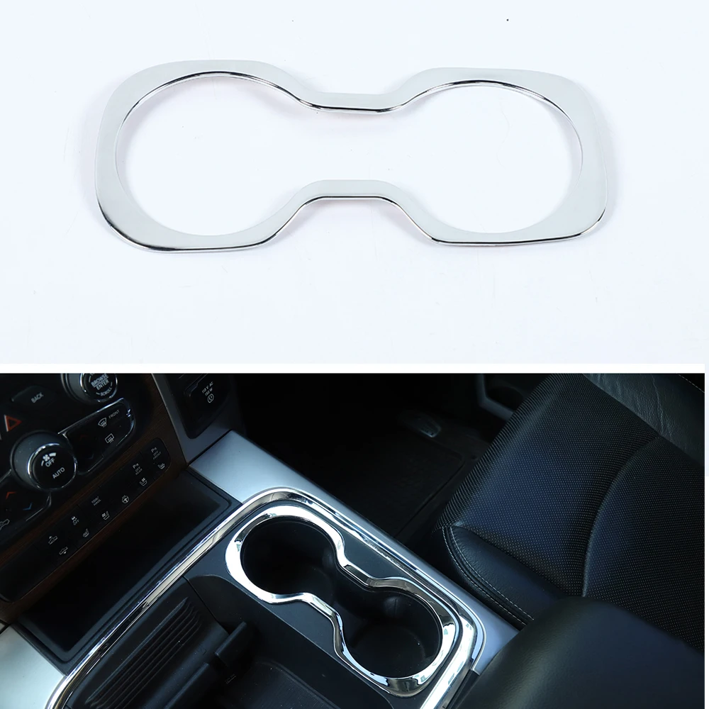 

New ABS Car Styling For Dodge Ram 2010-2017 Front Water Cup Holder Frame Trim Auto Molding Accessories