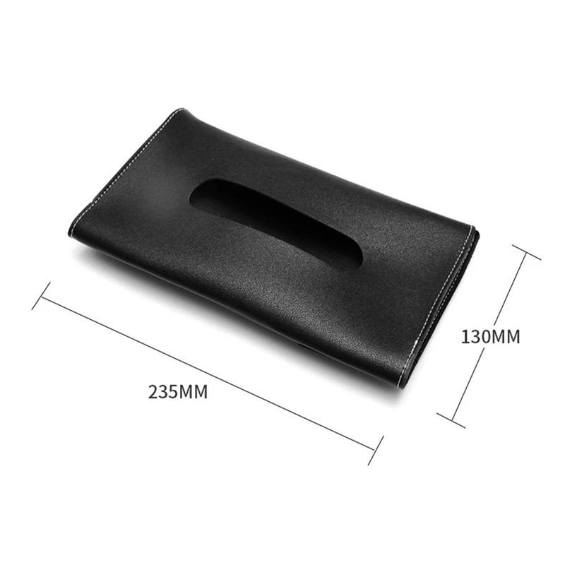 Car Tissue Box Towel Sets Car Sun Visor PU Leather Tissue Box Holder Car Tissue Holder for Cars Black