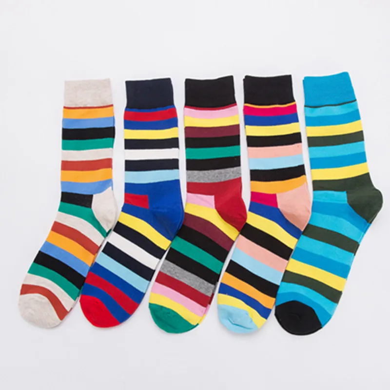 5 pairs of socks autumn and winter new men's long tube cotton socks ball series casual jacquard socks factory wholesale