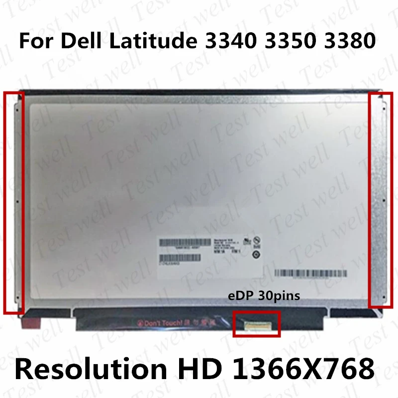 13.3" slim B133XTN01.6 B133XTN02.1 N133BGE-E31 LTN133AT31 For Dell Vostro 3350 E3330 E3340 LCD Screen Display 30 pins 1366x768