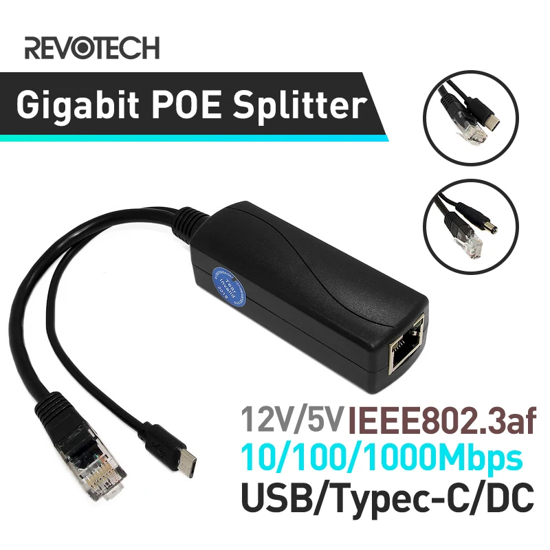 Recomendación y evaluación del Revotech Gigabit PoE Splitter para redes de 802.3
