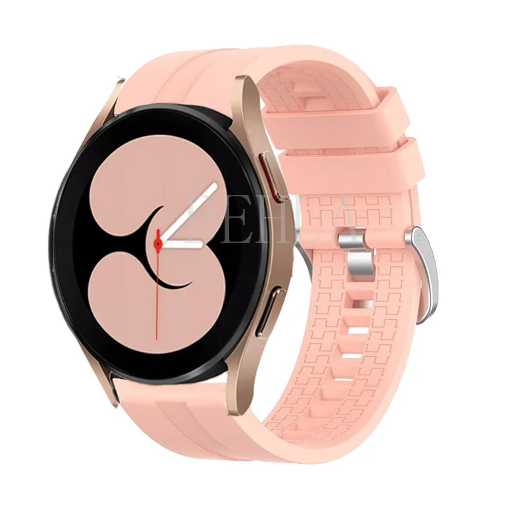 Pulseira de relógio para samsung galaxy 4, pulseira de silicone esportiva clássica 46mm 42mm galaxy4 40mm 44mm