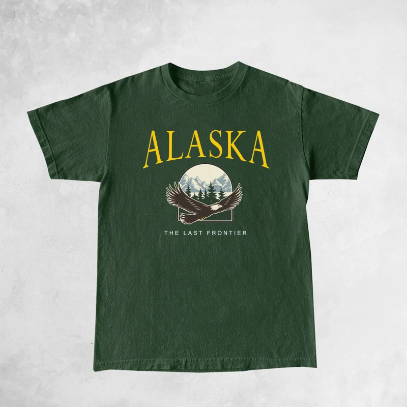 Alaska Eagle Nature Travel T Shirt Cotton Loose O Neck Vintage Tee Shirt Fashion Woman Tshirts Female Cute Aesthetic Graphic Top