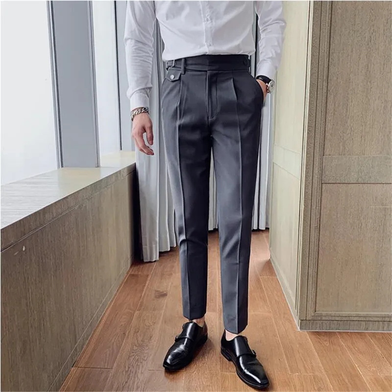 Wysokiej jakości białe ślubne spodnie wizytowe męskie garnitury Pant Casual Slim Fit formalne spodnie Pantalon kostium mężczyźni garnitur spodnie