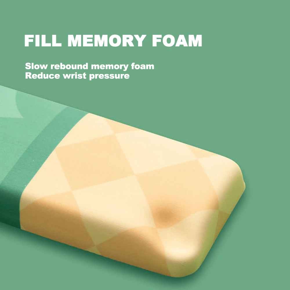 Wrist Rest Pad Support for Mechanical Keyboard Mousepad Mat Ergonomic Memory Foam Silicone Anti-Slip Office Gaming PC Laptop