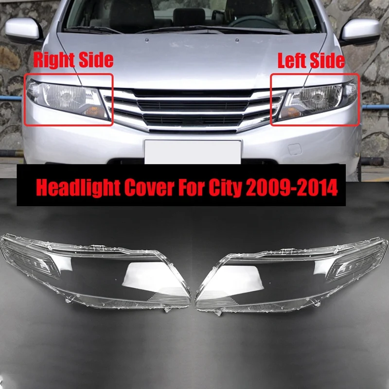 Newfor Honda City 2009-2014 Car Headlight Cover head light lamp Transparent Lampshade Shell Lens Glass image 2