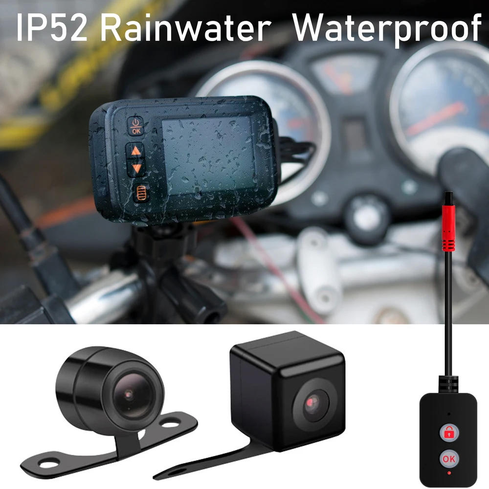 Motorcycle Dual Lens Camera Waterproof DVR Motor Dash Cam Hand Control Dual track Front Rear Recorder Electronics Bike E-bike