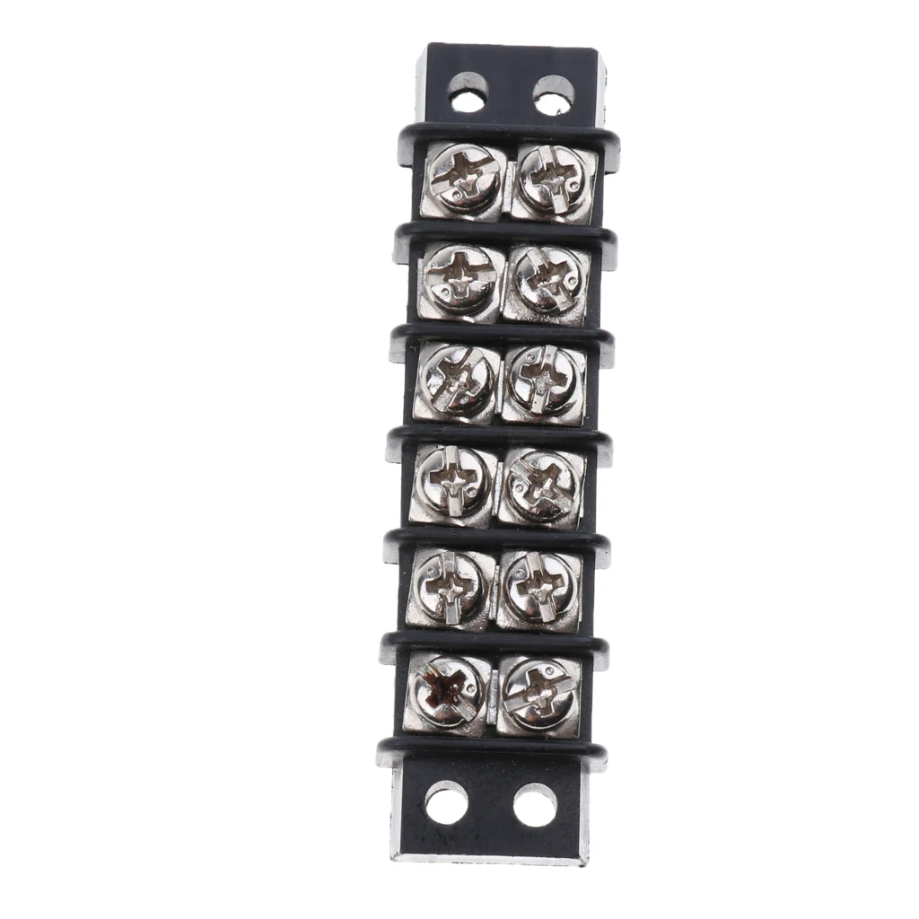 Marine Boat RV 12V 30A 6 Ways Screw Terminal Block Bus Bar Splits 1 In 6 Out