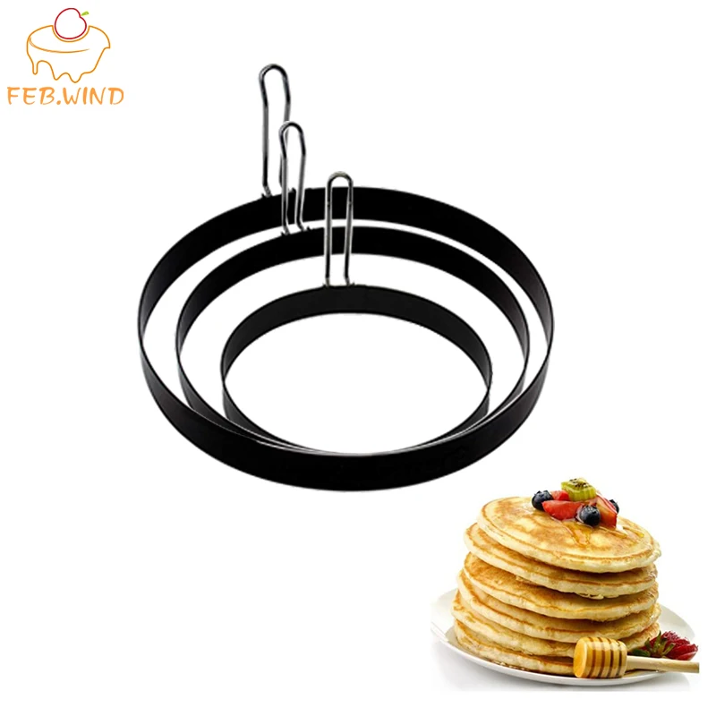 

3/4/6/8 Inch Pancake Mold Ring Non Stick Fried Egg Shaper Ring for Gridd Funnel Cake Mix/Maker Homemade Round Omelet Mold 0087