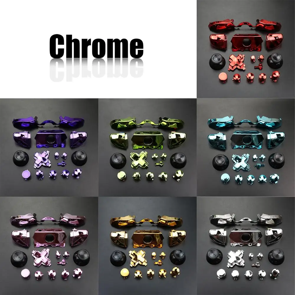 YuXi Plastic Chrome Bumper Triggers Buttons Replacement Full Set D-pad LB RB LT RT Buttons For Xbox one Elite Controller