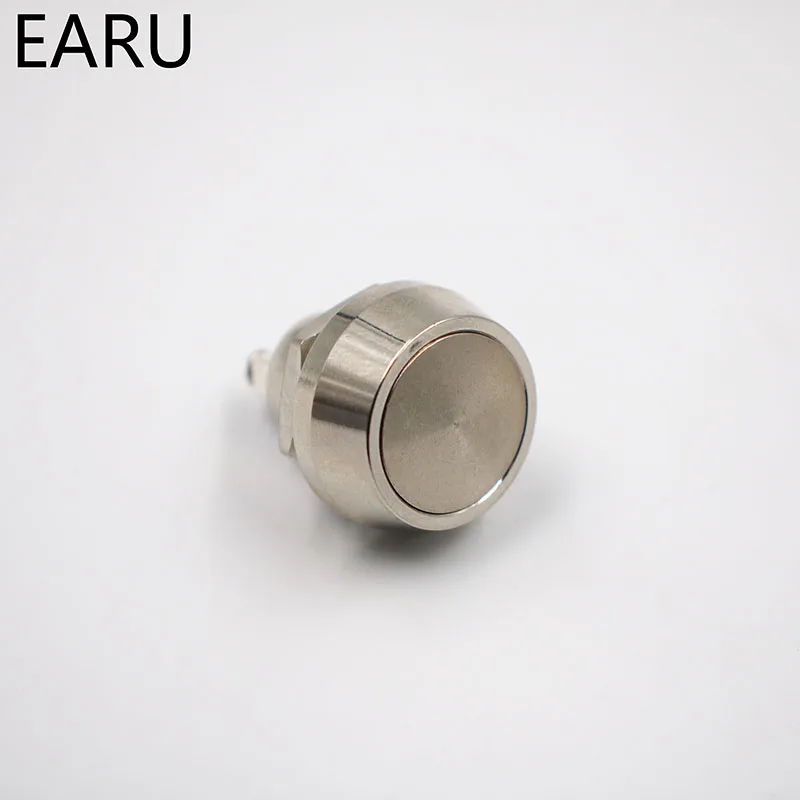 12mm metal campainha sino chifre empurrar botton interruptor à prova dnickel água niquelado abobadado momentâneo reset 1no parafuso de potência do motor automático pc