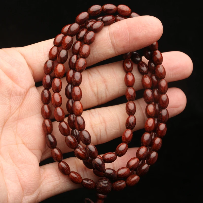 

Indian Sandalwood Rosewood Rice 5mmx7mm Wooden Necklace Bracelet 108 Wooden Bead Bracelet Necklace Bracelet Yoga Zen