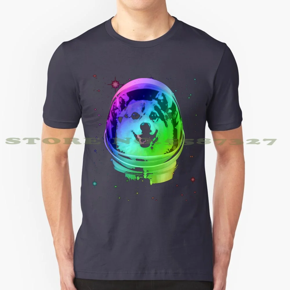 Corgi Astronaut In Outer Space 100% Cotton T-Shirt Cute Happy Corgis Corgi Butt Dog Space Astronaut Star Stars Night Sky Neon