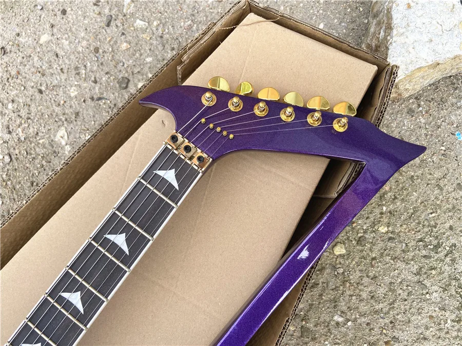 High quality custom version of the master special-shaped electric guitar metal purple free shipping