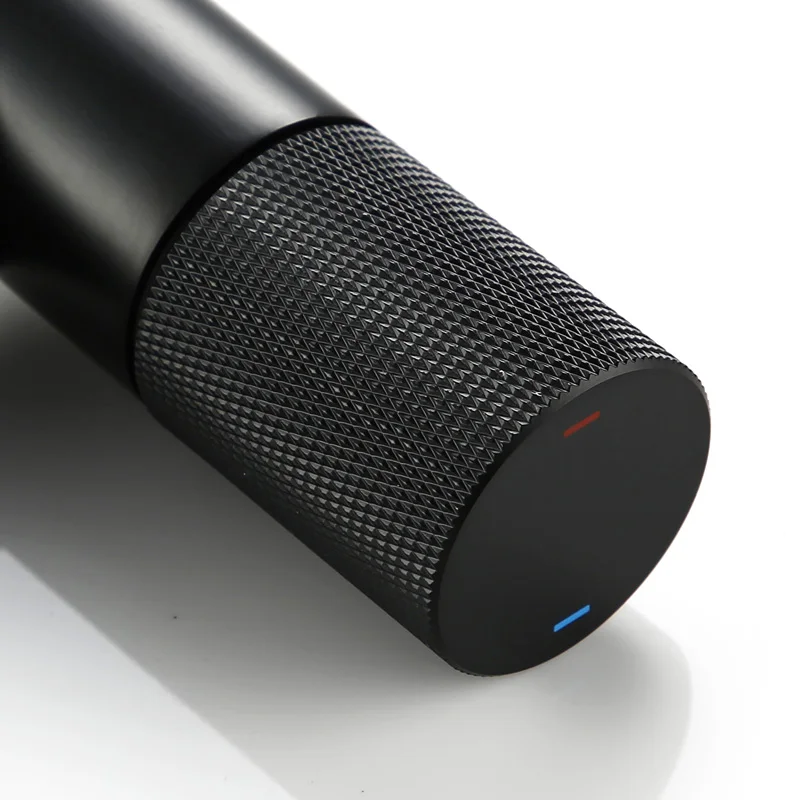 Imagem -05 - Smesiteli Torneira Curta de Latão Torneira Pia de Banheiro Preta Água Fria e Quente Torneira Montada no Gabinete de Alta Qualidade