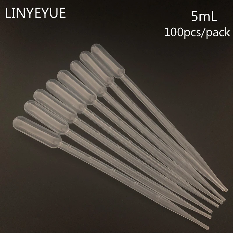 100pcs/pack 5ml Pasteur Pipette Einweg Sicher Kunststoff Pipette Absolvierte Transfer Pipetten für Labor Experiment Liefert