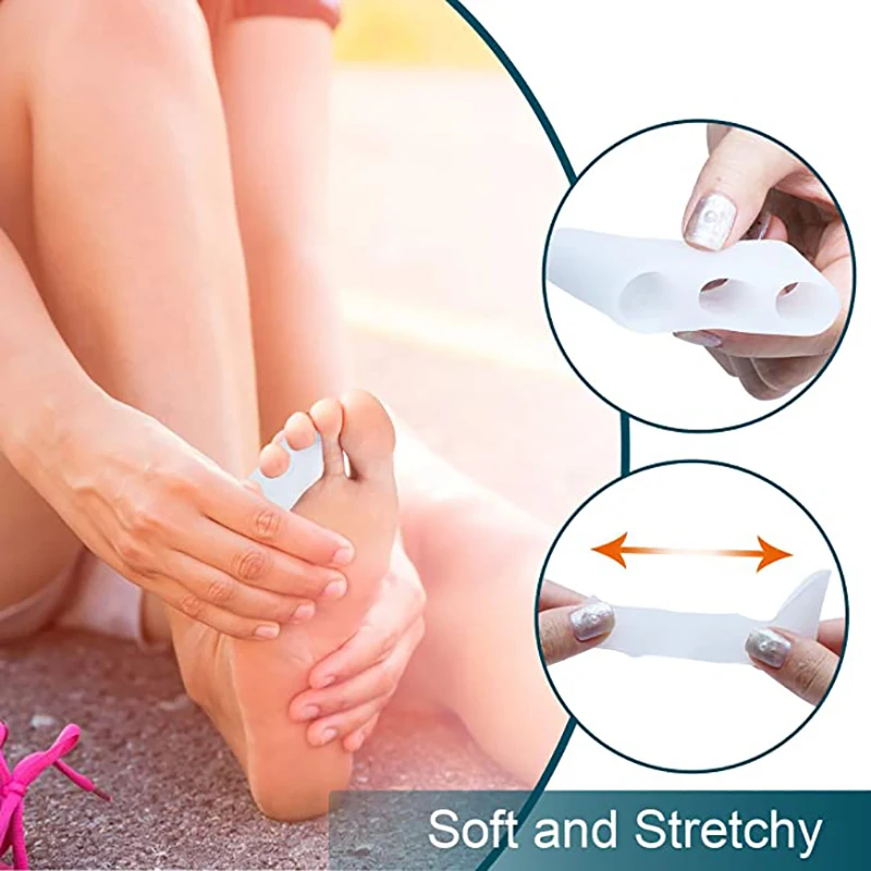 Bộ 2 Gel Silicone Ít Ngón Chân Chia Chồng Chéo Ngón Chân Máy Duỗi Bunion Vỉ Giảm Đau Ngón Chân Bảo Vệ Chăm Sóc Chân Dụng Cụ