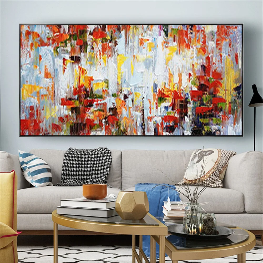 

Hand-Painted Colorful Graffiti Poster Abstract Original Oil Painting On Canvas Wall Art Large Acrylic Mural Fashion Decor Gif