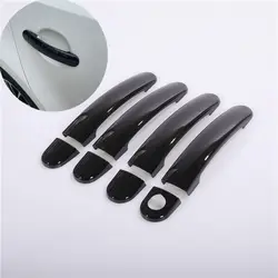 For Skoda Rapid 2011-2019 Black Chrome Car Door Handle Covers Styling Accessories Stickers