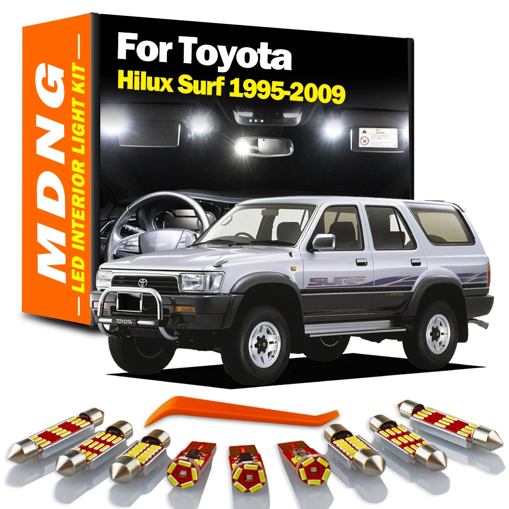 MDNG Canbus Car LED Interior Light Kit For Toyota Hilux Surf 1995-2005 2006 2007 2008 2009 Dome Map Reading Trunk Lamp No Error