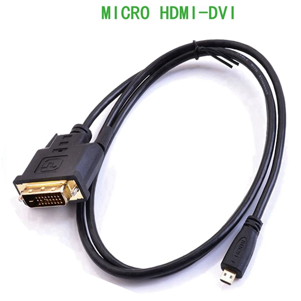 Cable auxiliar Micro HDTV compatible con Cable macho a DVI 24 + 1 Micro HD a DVI, línea de conversión de tasa de transferencia de alta velocidad, gran flexibilidad