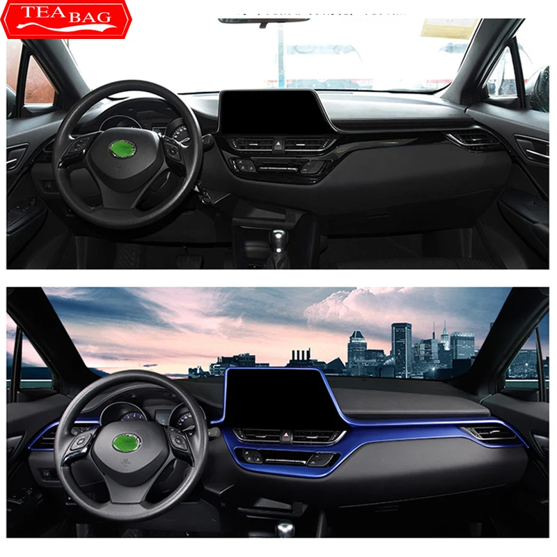 Car Styling Interio Dashboard Decorative Trim Console Air Outlet Panel Frame For Toyota C-HR CHR C HR 2017-2020 LHD Accessories