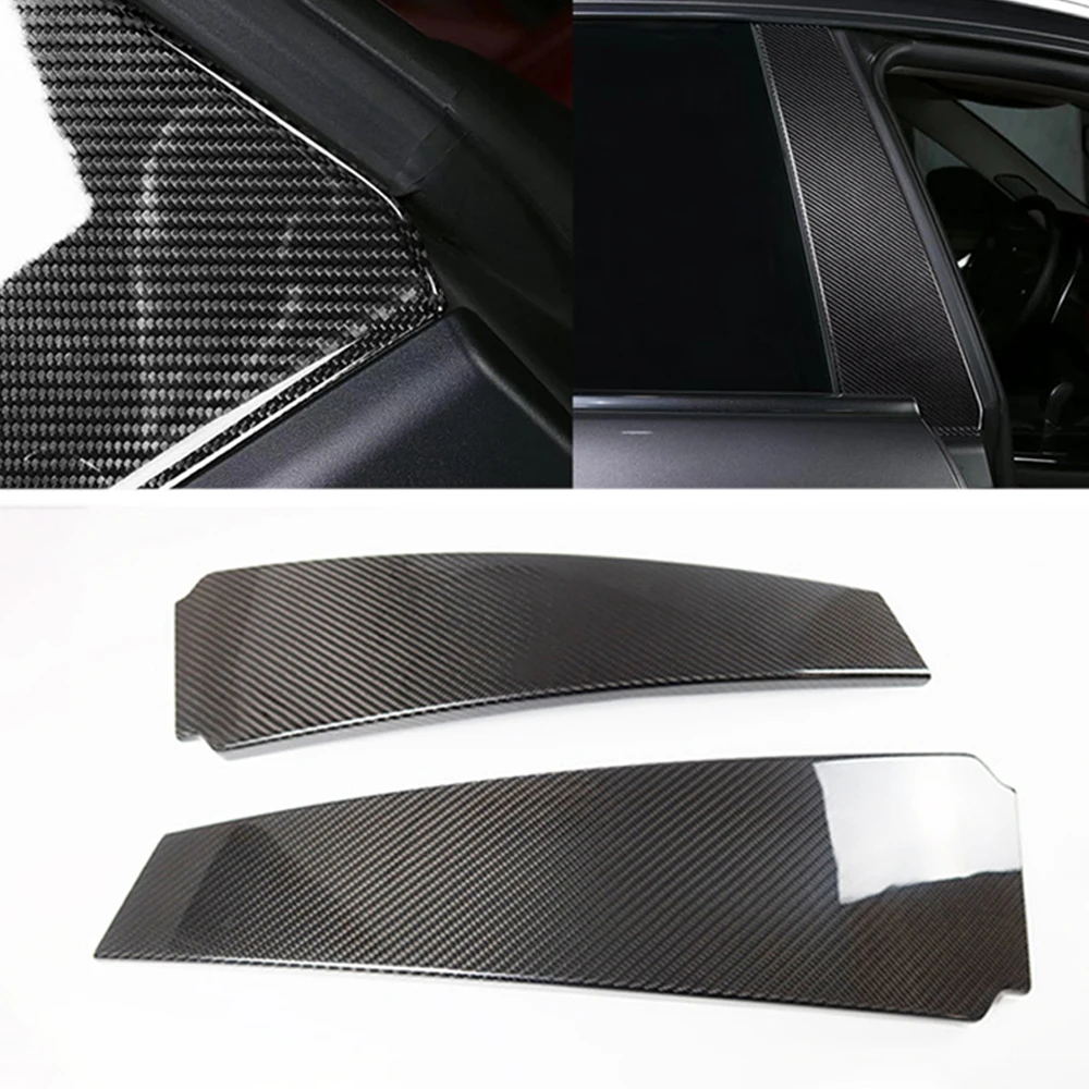 For Maserati Ghibli 2014-2021 Car True Carbon Fiber Exterior Car Window B C Pillars Panel Auto Cover Trim