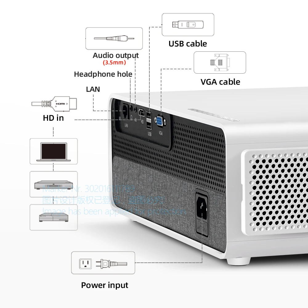 AKEY7 MAX AUN proiettore Full HD 1080P 7500 lumen videoproiettore proiettore a LED per supporto Mobile domestico 4K Video Beamer